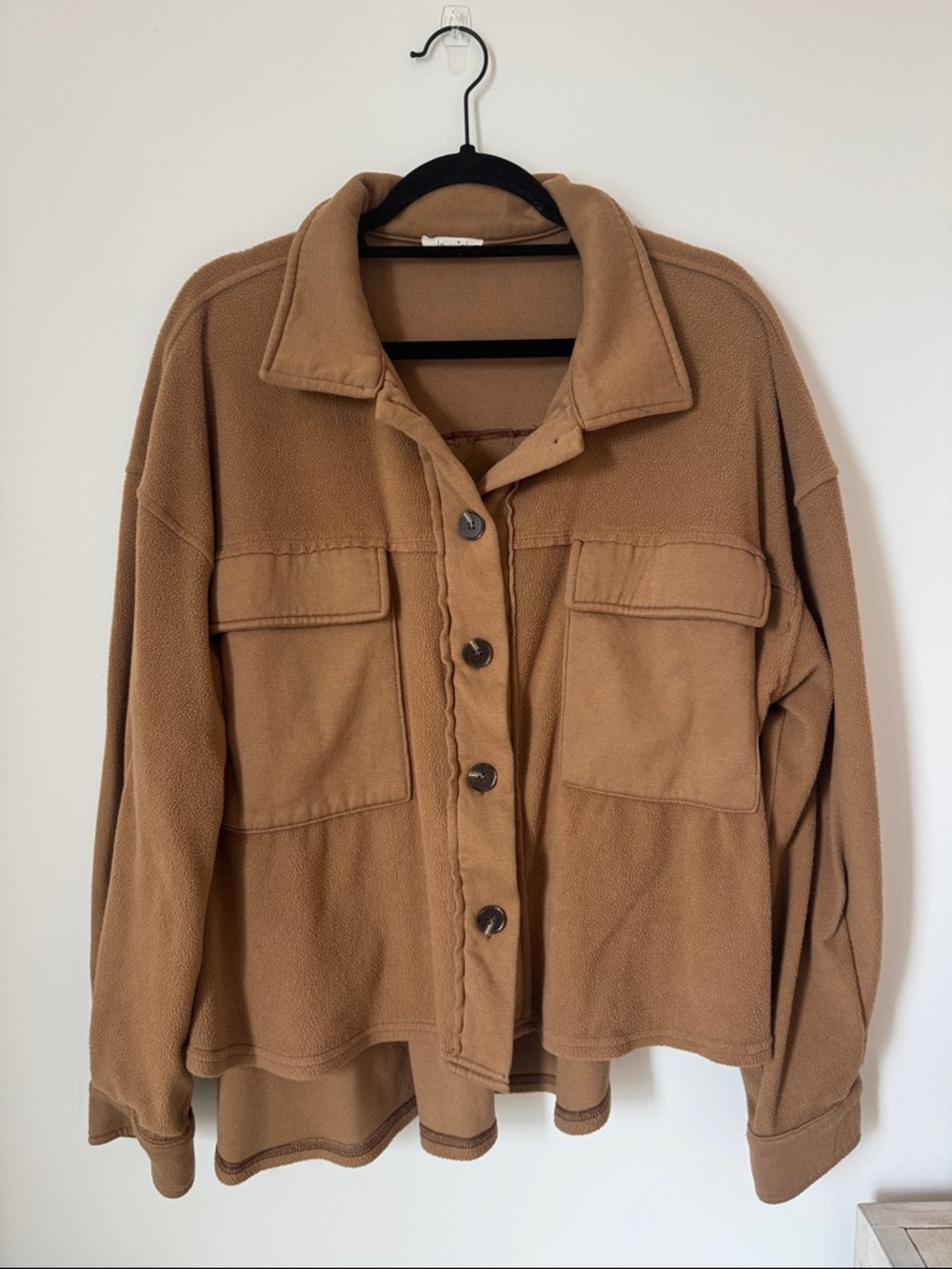 LA MIEL Women's Tan Button-Front Utility Jacket